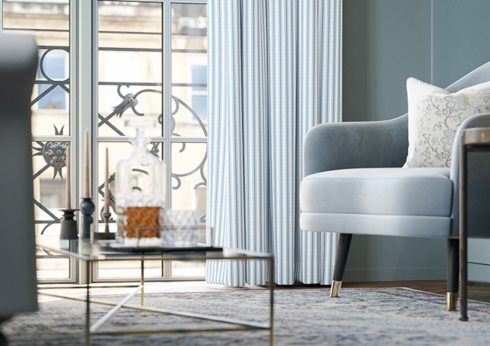 Lace Stripes, River - Made to Measure Curtains - Image 5